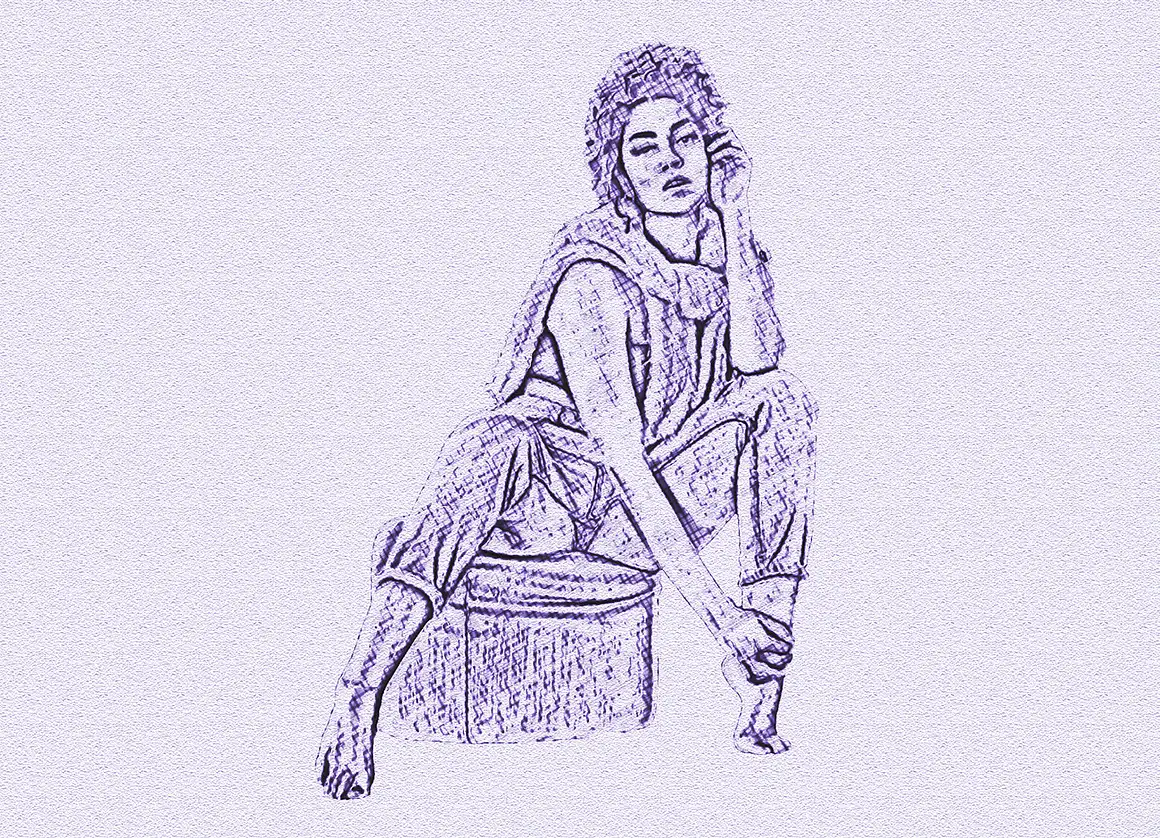 Line Sketch Art Photoshop Action 6 076566