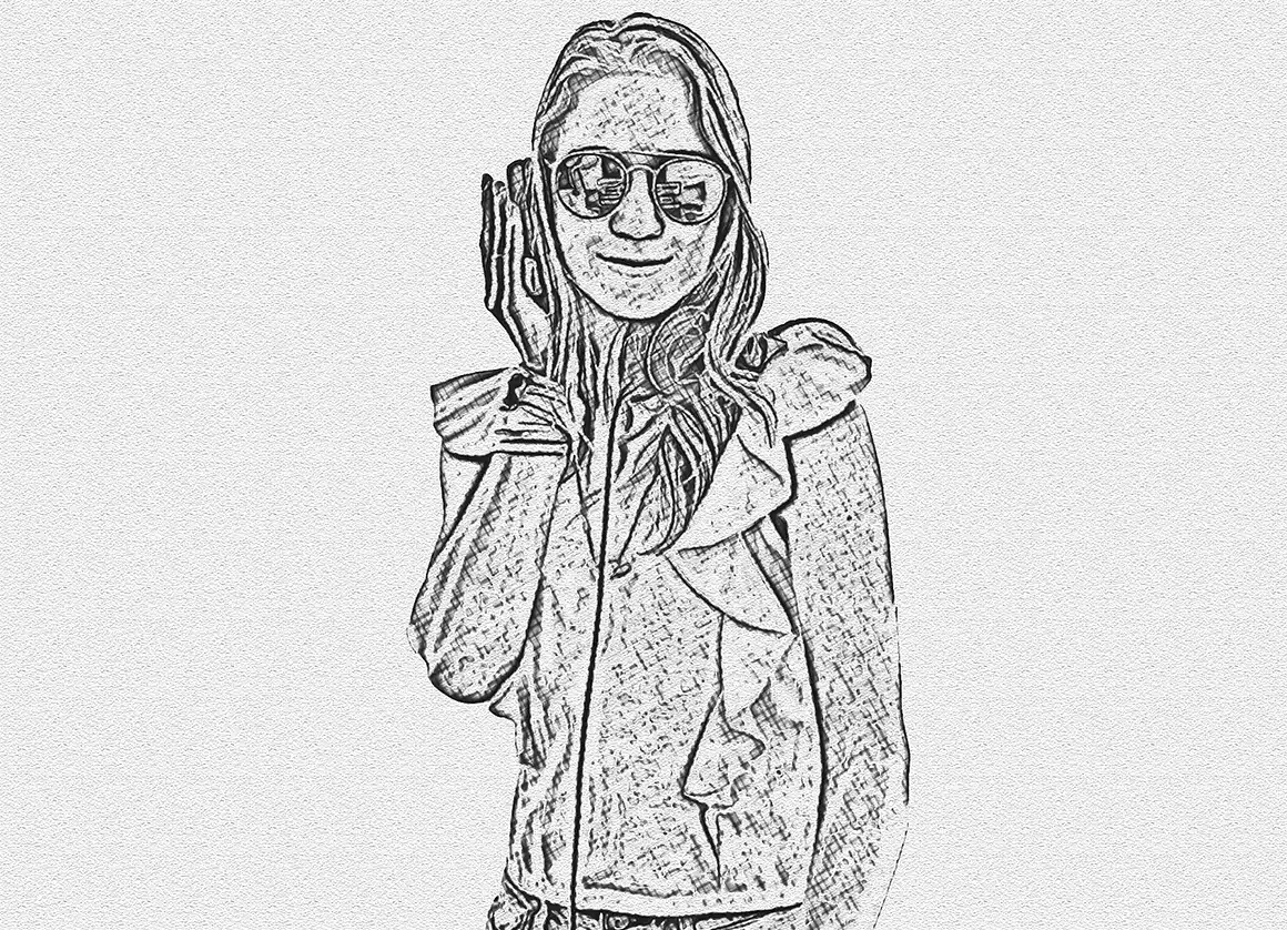 Line Sketch Art Photoshop Action 11 076450