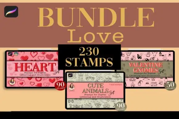 Love Procreate Bundle  230 Stamps