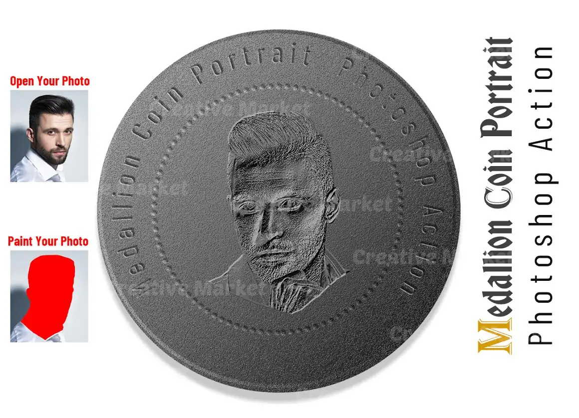 Medallion Coin Portrait PS Action 11 075965