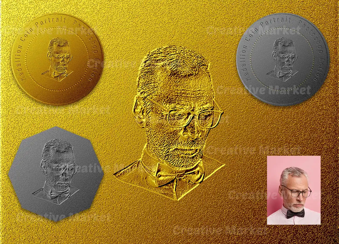 Medallion Coin Portrait PS Action 3 076598