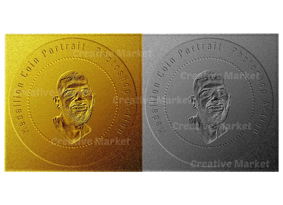 Medallion Coin Portrait PS Action 6 076475