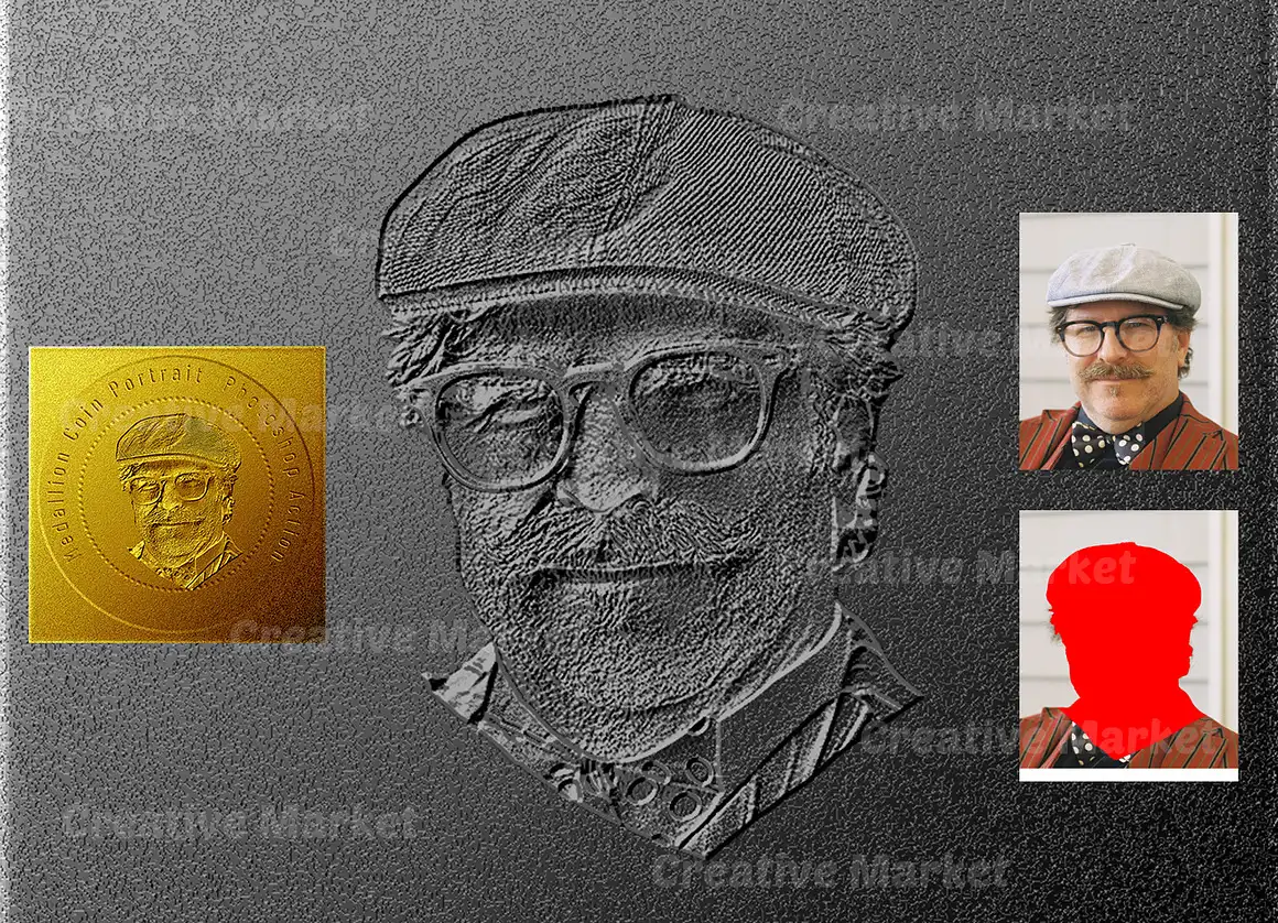 Medallion Coin Portrait PS Action