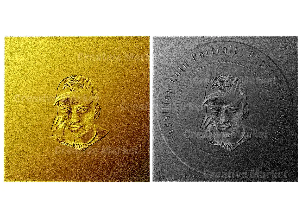 Medallion Coin Portrait PS Action 8 076467