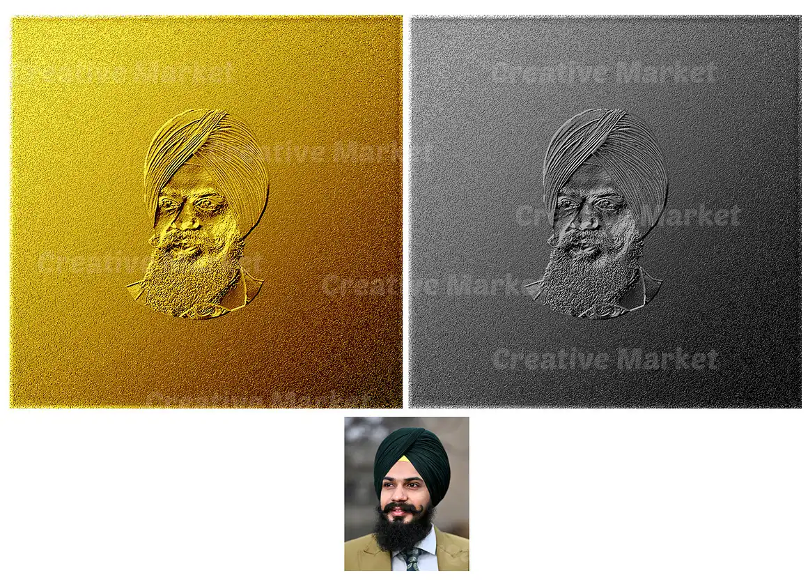 Medallion Coin Portrait PS Action 5 076501