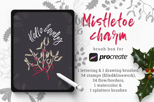 Mistletoe Charm Brush Box for Procreate