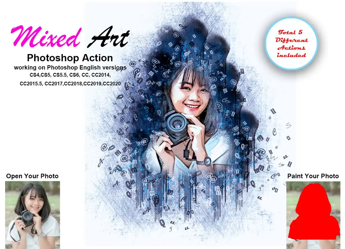 Mixed Art Photoshop Action-1