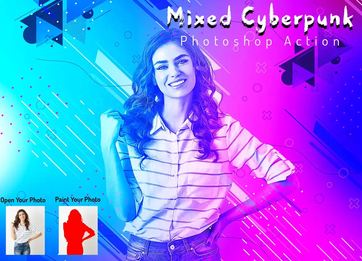 Mixed Cyberpunk Photoshop Action