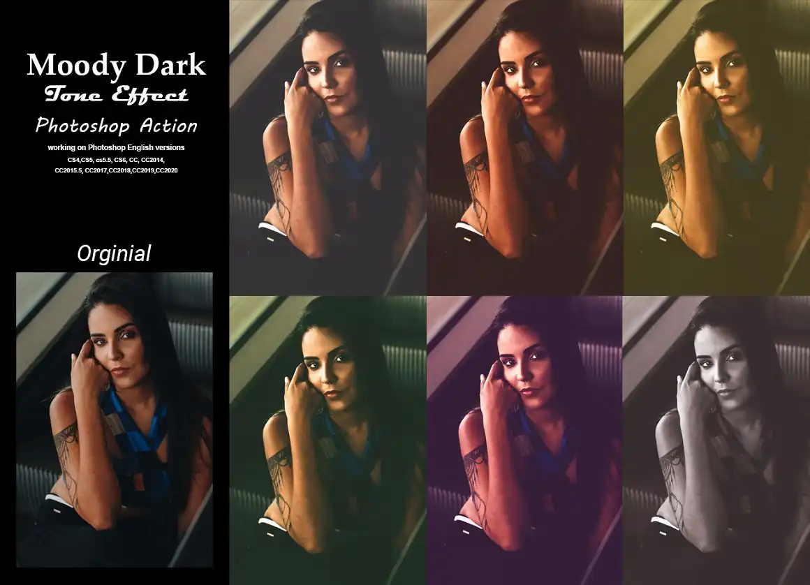 Moody Dark Tone Effect PS Action