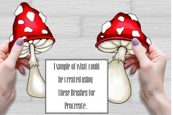 Mushrooms-15 Stamp Brushes for Procreate 3 072507