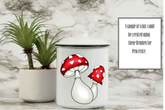 Mushrooms-15 Stamp Brushes for Procreate 5 072507