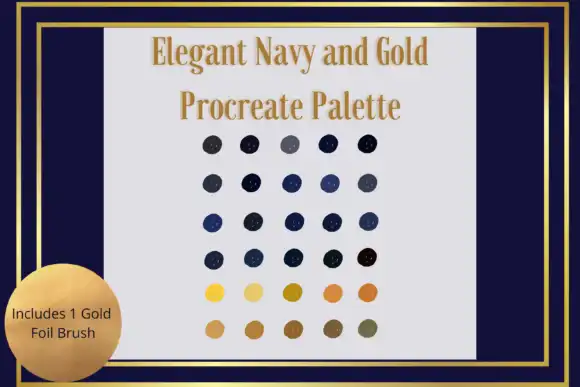 Navy & Gold Procreate Palette & Brush