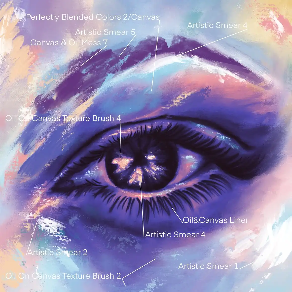 57 Oil Brushes for Procreate 7 071046