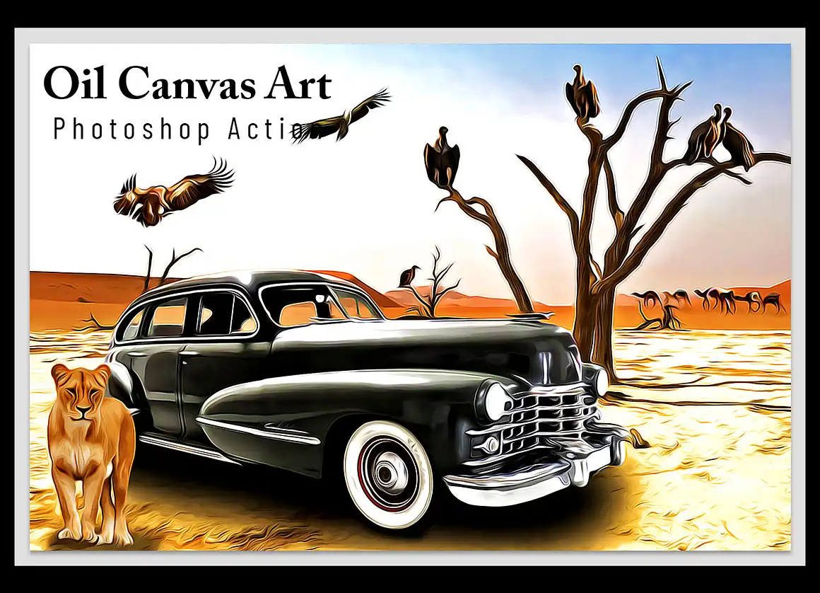 Oil Canvas Art Photoshop Action