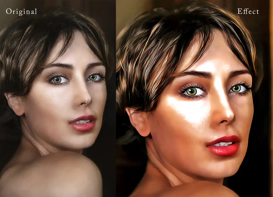 Oil Canvas Art Photoshop Action 8 077077