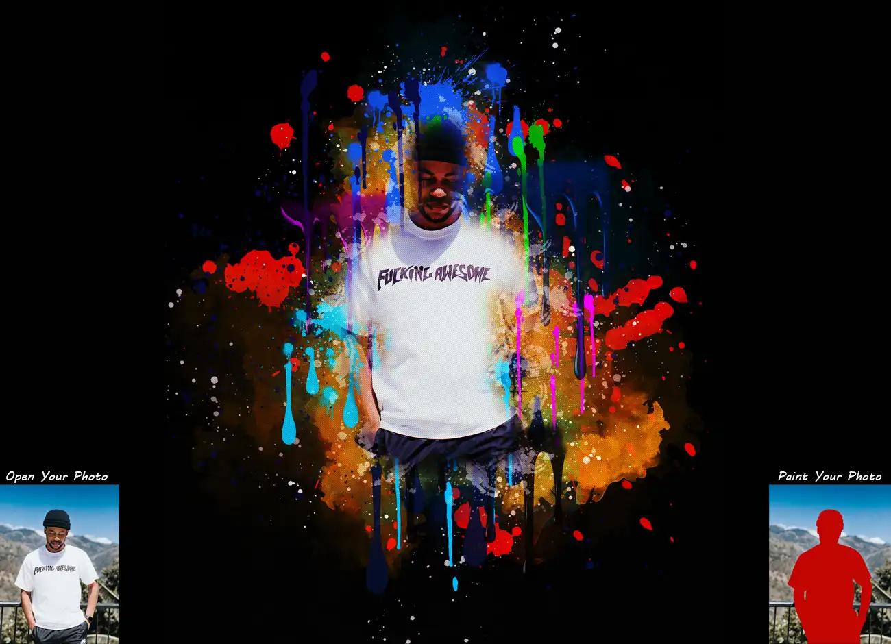 Paint Dripping Effect PS Action 7 077182