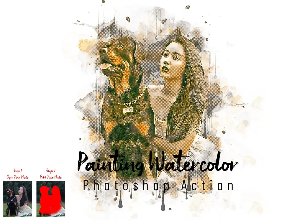 Painting Watercolor Photoshop Action