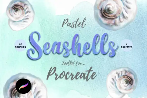 Pastel Seashells Procreate Toolkit