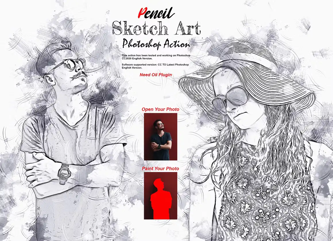 Pencil Sketch Art Photoshop Action