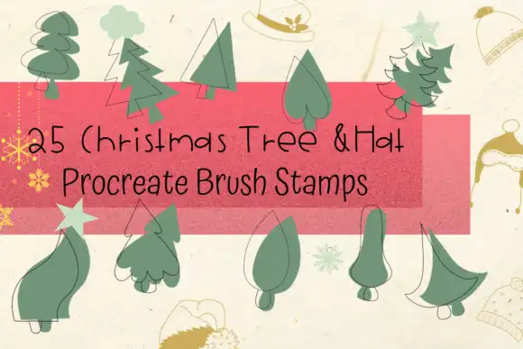 Procreate Brush Stamp Christmas Tree&amp;Hat