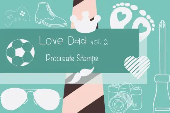 Procreate Brush Stamp Love Dad vol.2