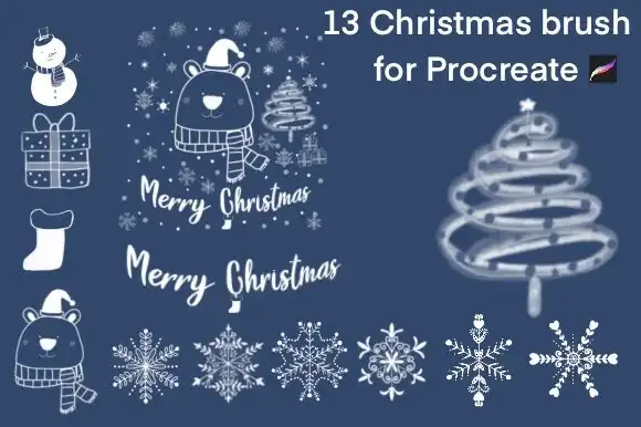 Procreate Brush Christmas Brush Stamps