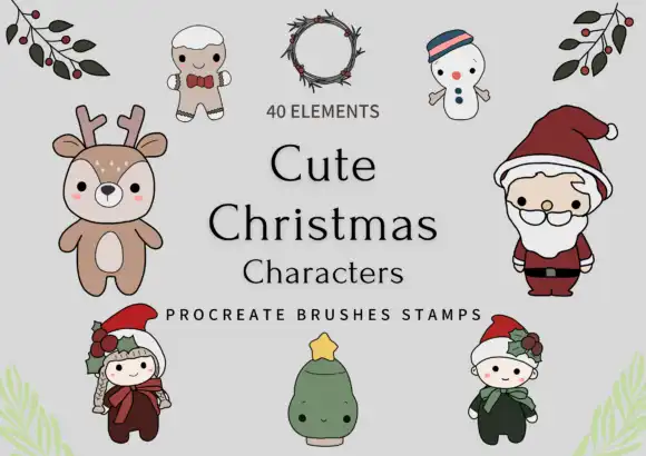 Procreate Brushes Christmas Characters