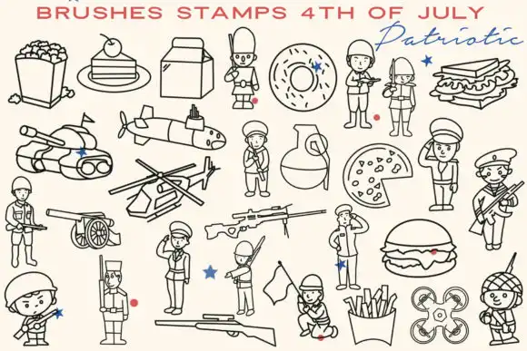 Procreate Brushes Stamp 4th of July
