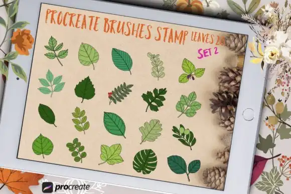 Procreate Brushes Stamp Leaves Set 2 3 073807