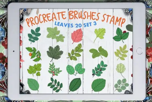 Procreate Brushes Stamp Leaves Set 3