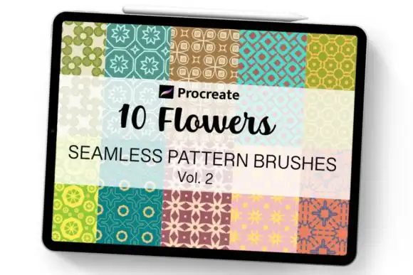 Procreate Brush Flower Pattern Seamless