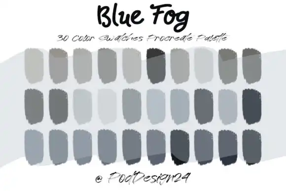 Procreate Color Palette Blue Fog