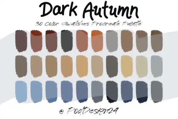 Procreate Color Palette Dark Autumn