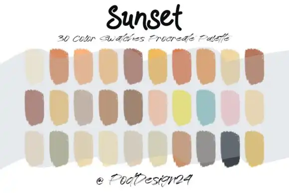 Procreate Color Palette Sunset