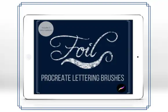 Procreate Foil Lettering Brushes Swatch