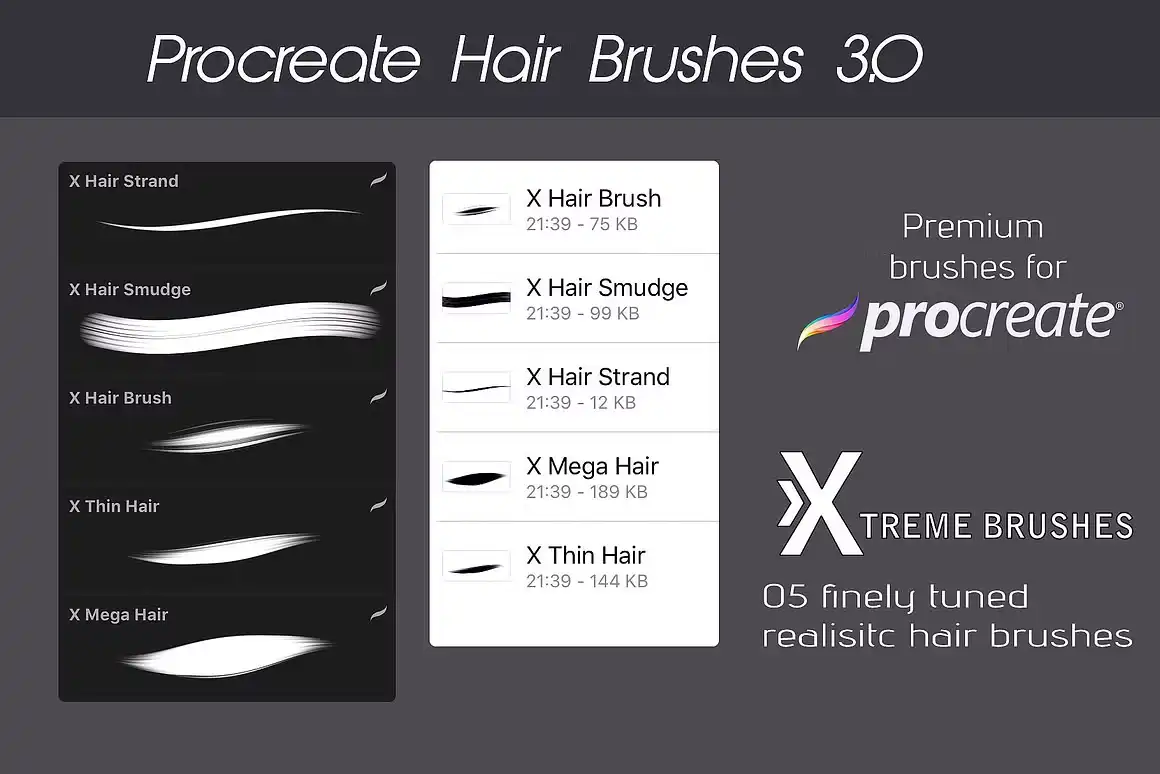 Procreate Hair Bundle 8 072507