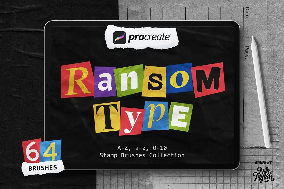 Procreate Ransom Type Stamp Brushes