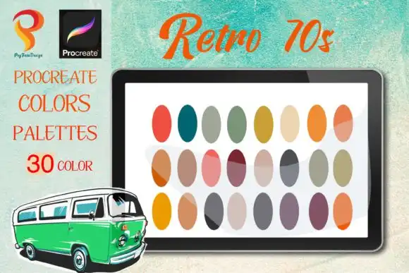 Procreate Retro 70s vintage colors