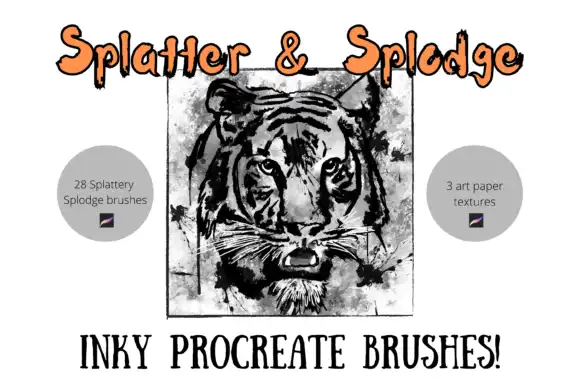 Procreate Splatter Splodge Ink Brushes