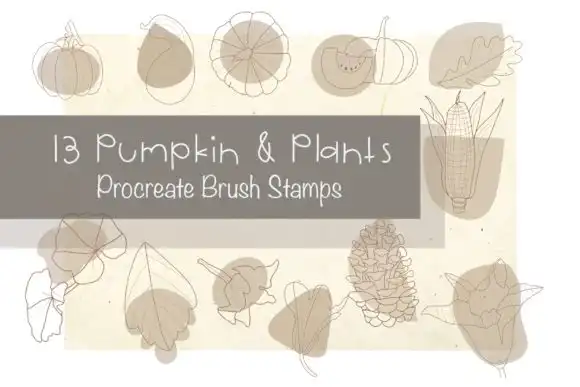 Procreate Stamp Pumpkin+Color Palette