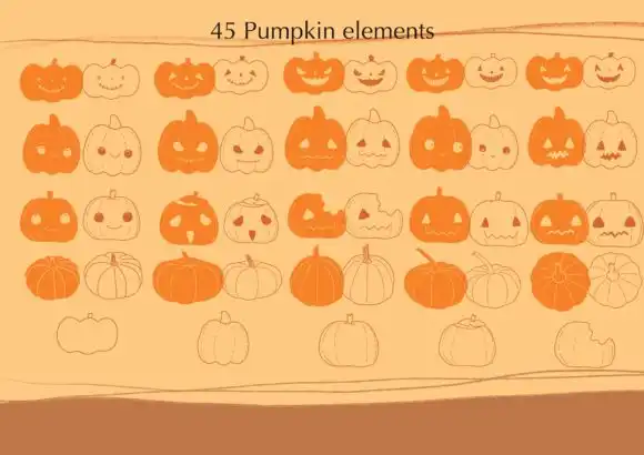 Procreate Stamps Brush Pumpkin Halloween 6 072507