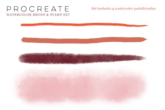 Procreate Watercolor Brush & Stamps 17 072507