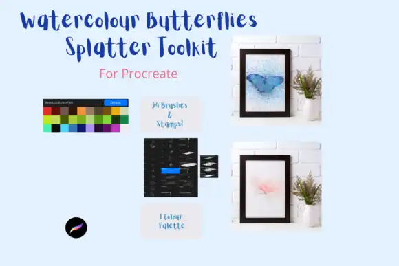 Procreate Watercolour Splatter Butterfly