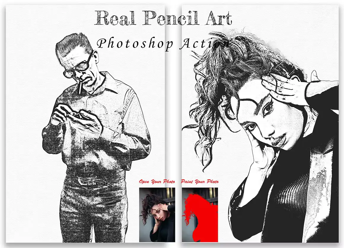 Real Pencil Art Photoshop Action