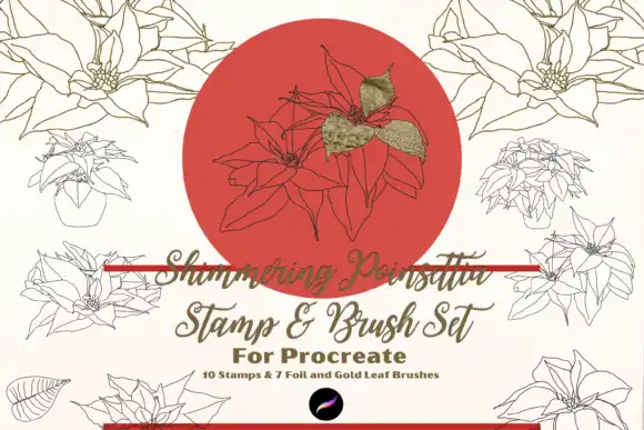 Shimmering Poinsettia Procreate Toolkit