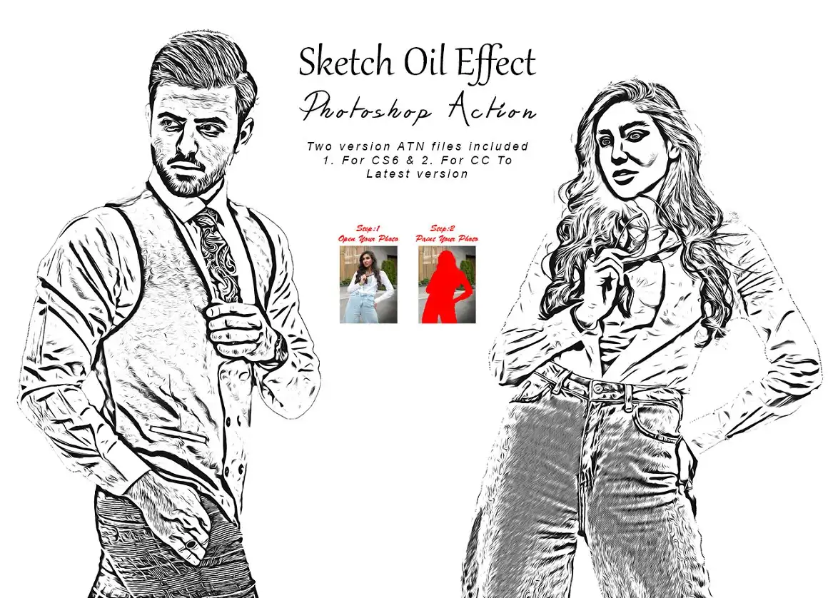 Sketch Oil Effect Photoshop Action - 2