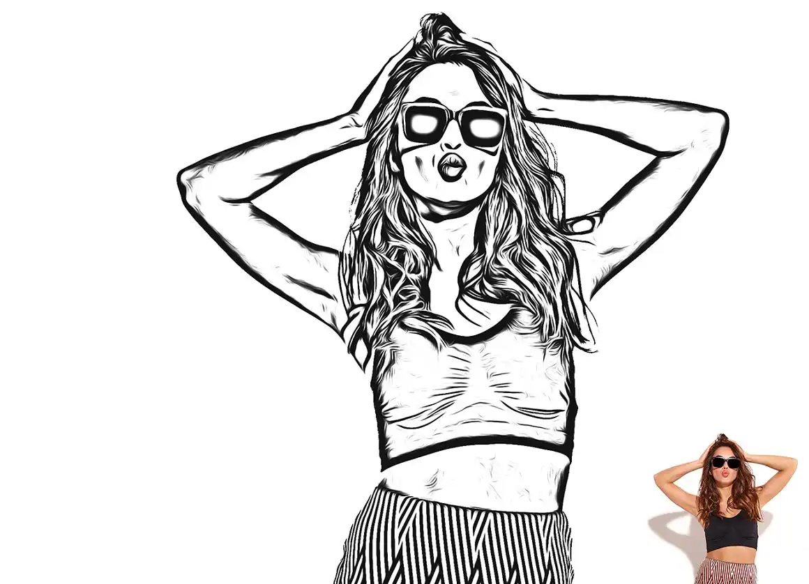 Sketch Oil Effect Photoshop Action - 2 9 078076