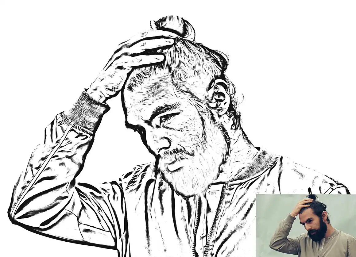 Sketch Oil Effect Photoshop Action - 2 3 078197