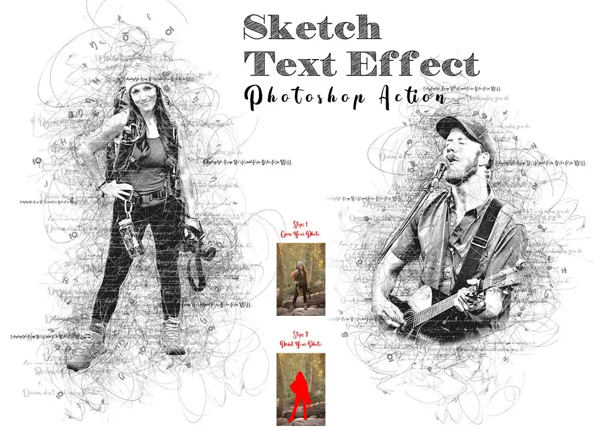 Sketch Text Effect Photoshop Action