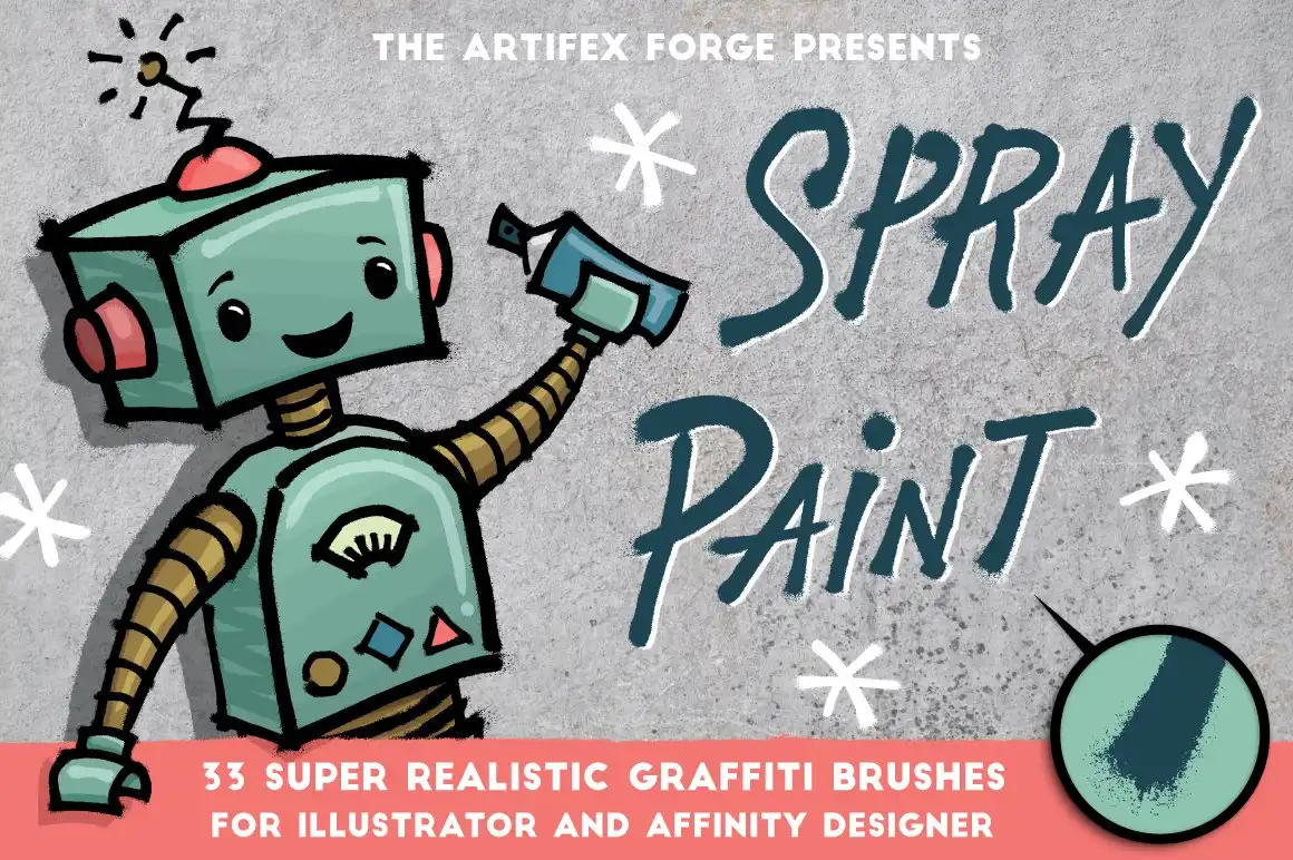 Spray Paint Brushes for Illustrator